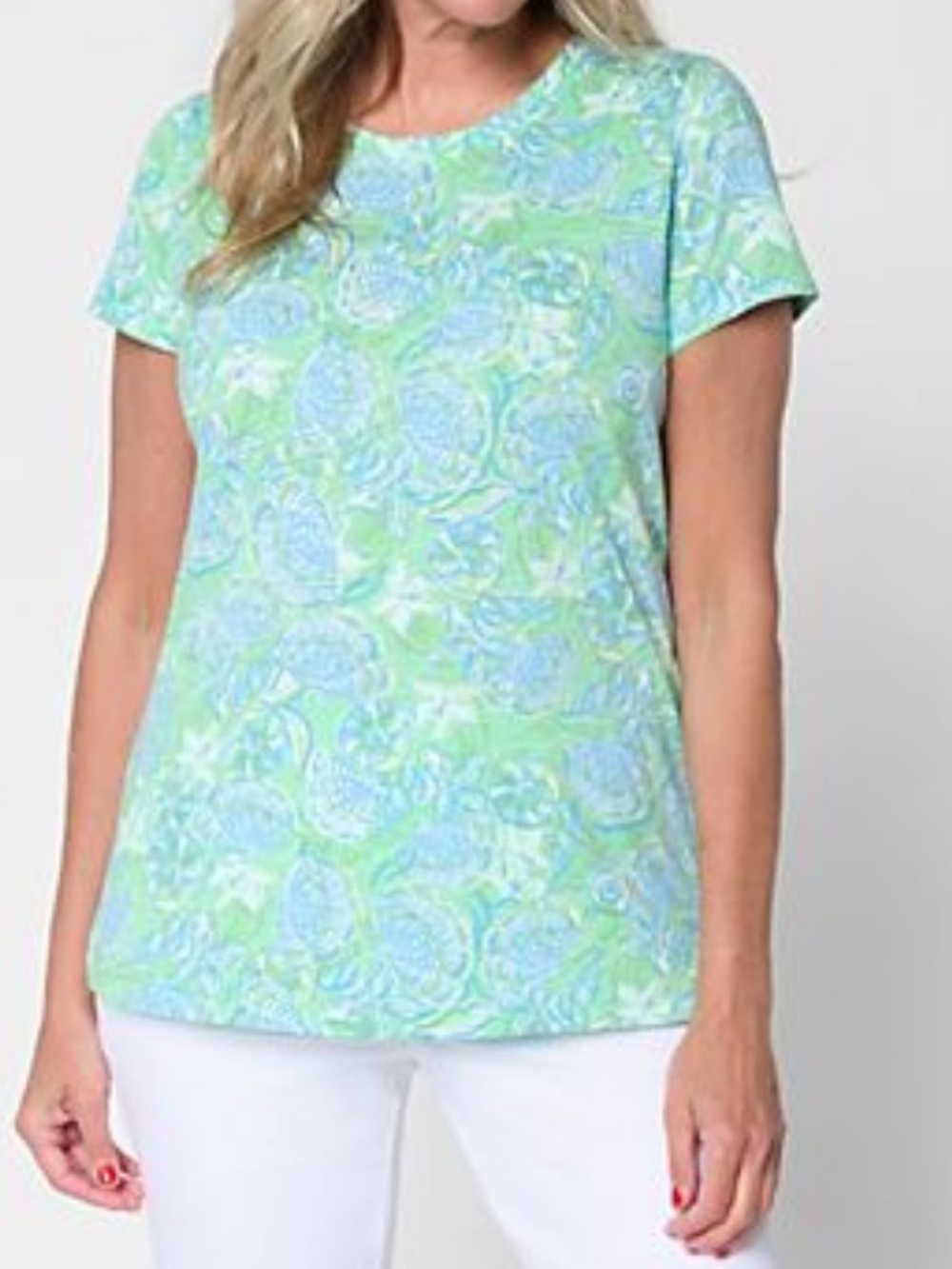 Belle Beach by Kim Gravel Slub
Knit Coastal Canvas Top
Green Combo Medium NWOT
